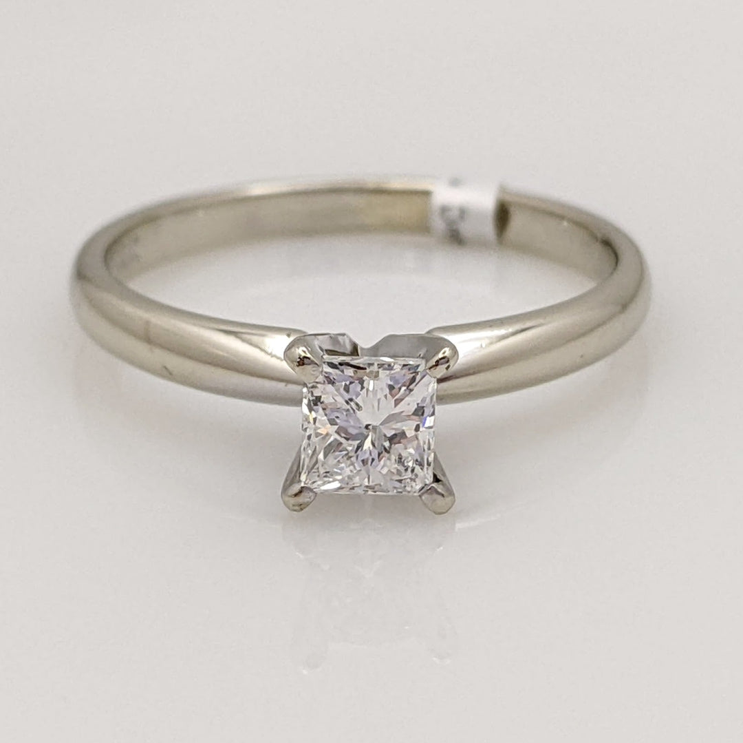 14K WHITE .47 CARAT TOTAL SI2 H DIAMOND PRINCESS CUT ESTATE RING 2.2 GRAMS