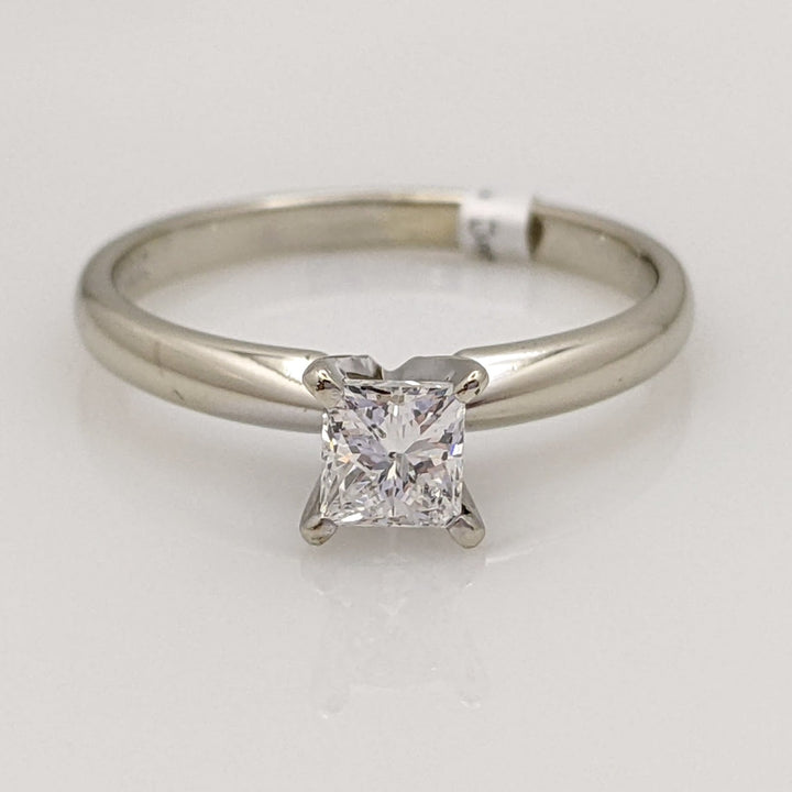14K WHITE .47 CARAT TOTAL SI2 H DIAMOND PRINCESS CUT ESTATE RING 2.2 GRAMS