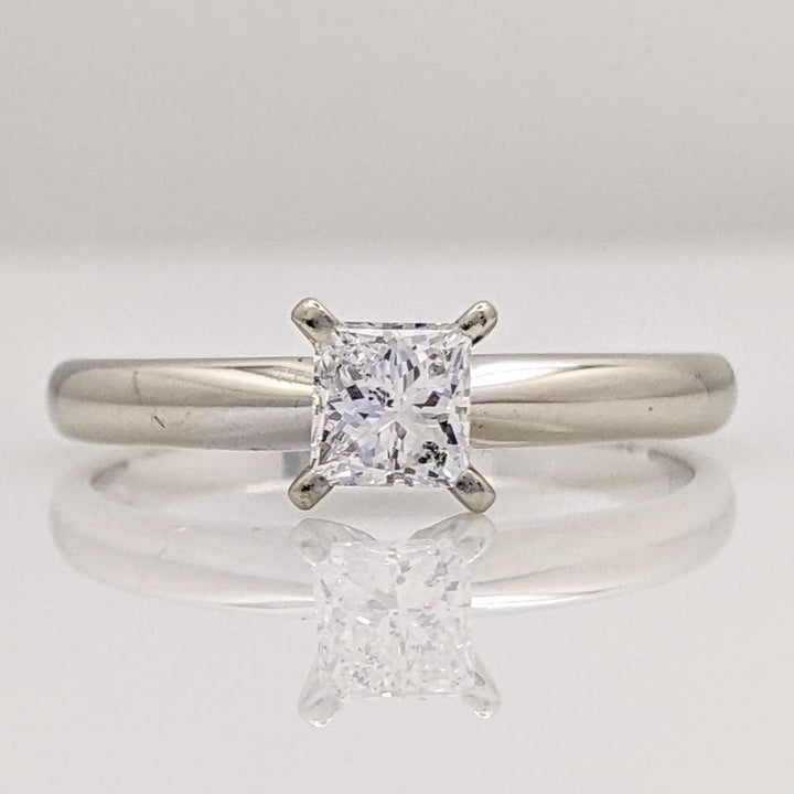 14K WHITE .47 CARAT TOTAL SI2 H DIAMOND PRINCESS CUT ESTATE RING 2.2 GRAMS