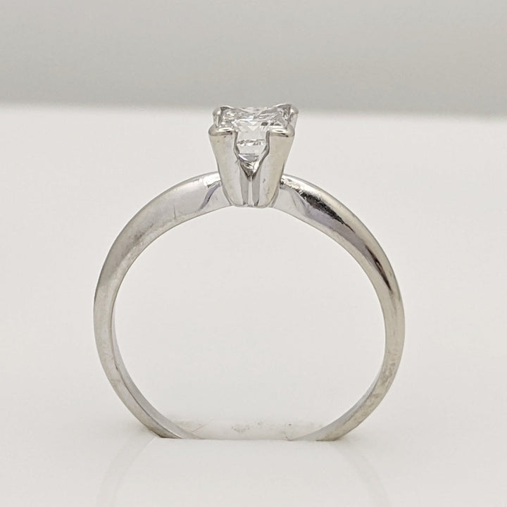 14K WHITE .47 CARAT TOTAL SI2 I DIAMOND PRINCESS CUT SOLITAIRE ESTATE RING 1.7 GRAMS