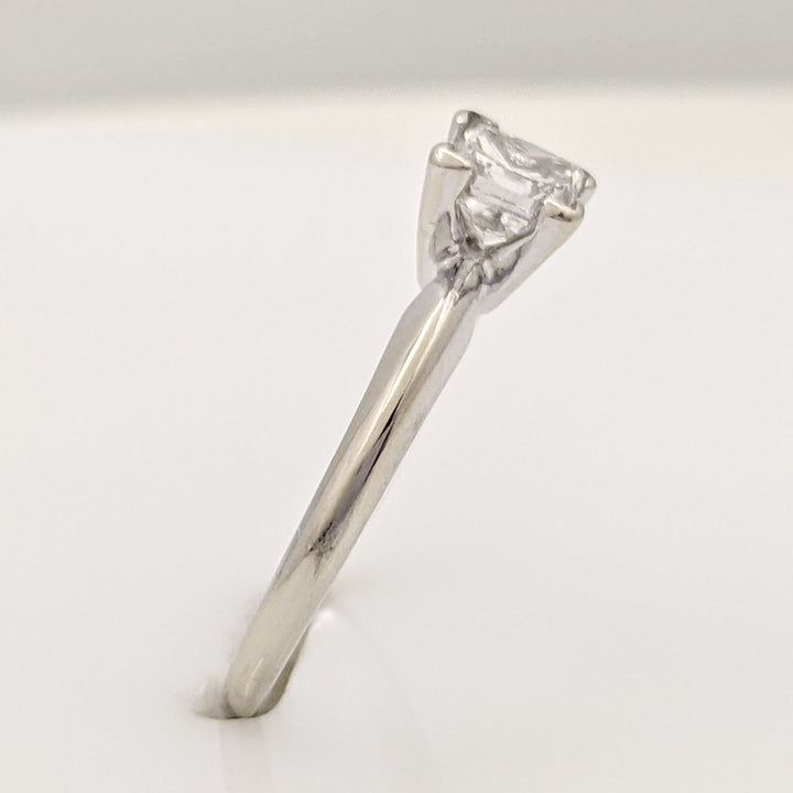 14K WHITE .47 CARAT TOTAL SI2 I DIAMOND PRINCESS CUT SOLITAIRE ESTATE RING 1.7 GRAMS