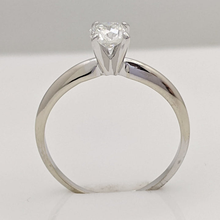 14K WHITE .40 CARAT TOTAL WEIGHT SI1 H DIAMOND ROUND 4-PRONG SOLITAIRE ESTATE RING 1.9 GRAMS