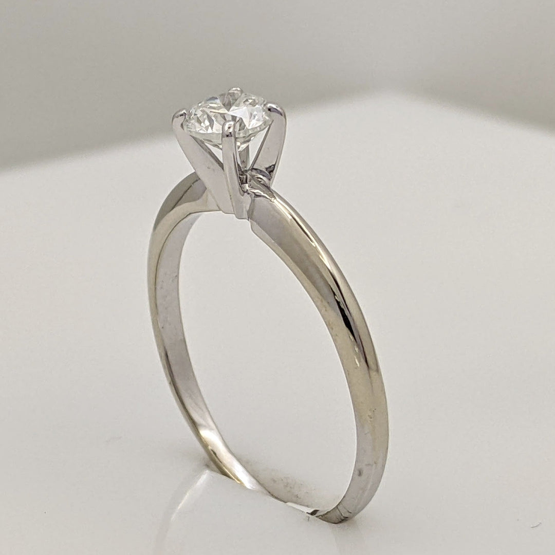 14K WHITE .40 CARAT TOTAL WEIGHT SI1 H DIAMOND ROUND 4-PRONG SOLITAIRE ESTATE RING 1.9 GRAMS