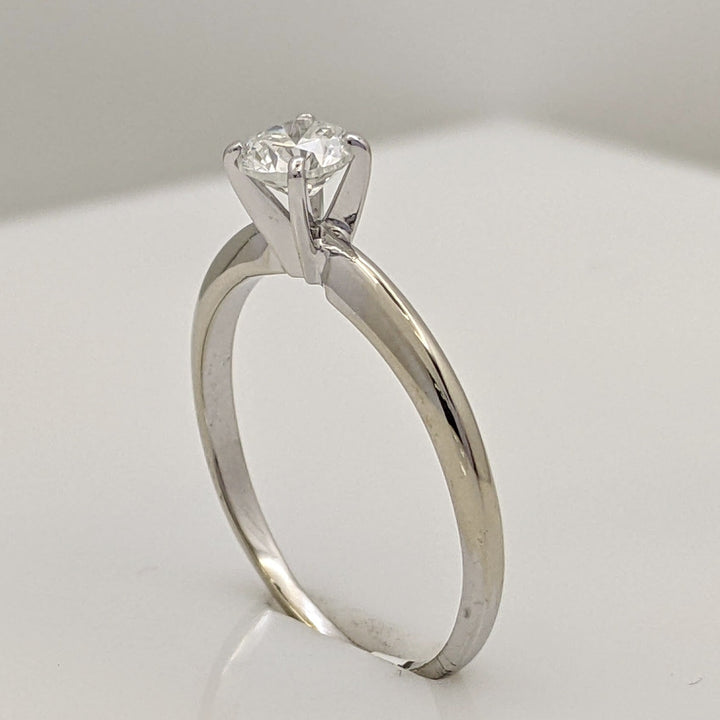 14K WHITE .40 CARAT TOTAL WEIGHT SI1 H DIAMOND ROUND 4-PRONG SOLITAIRE ESTATE RING 1.9 GRAMS