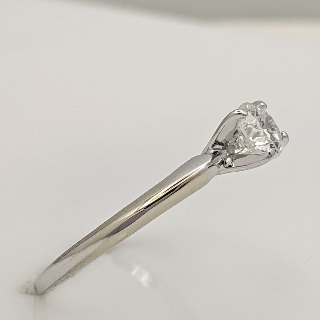 14K WHITE .40 CARAT TOTAL WEIGHT SI1 H DIAMOND ROUND 4-PRONG SOLITAIRE ESTATE RING 1.9 GRAMS