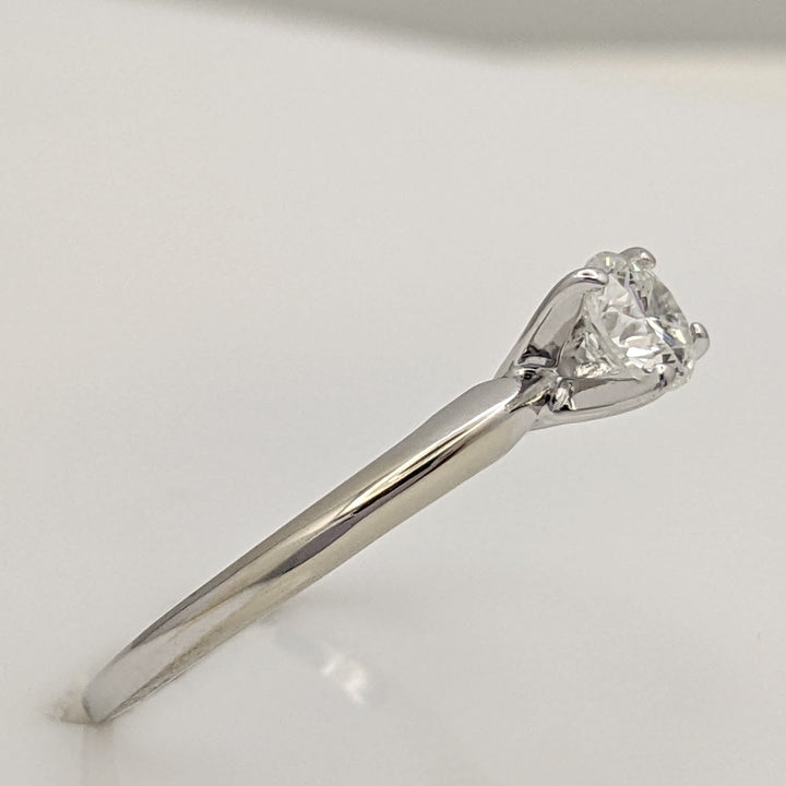14K WHITE .40 CARAT TOTAL WEIGHT SI1 H DIAMOND ROUND 4-PRONG SOLITAIRE ESTATE RING 1.9 GRAMS
