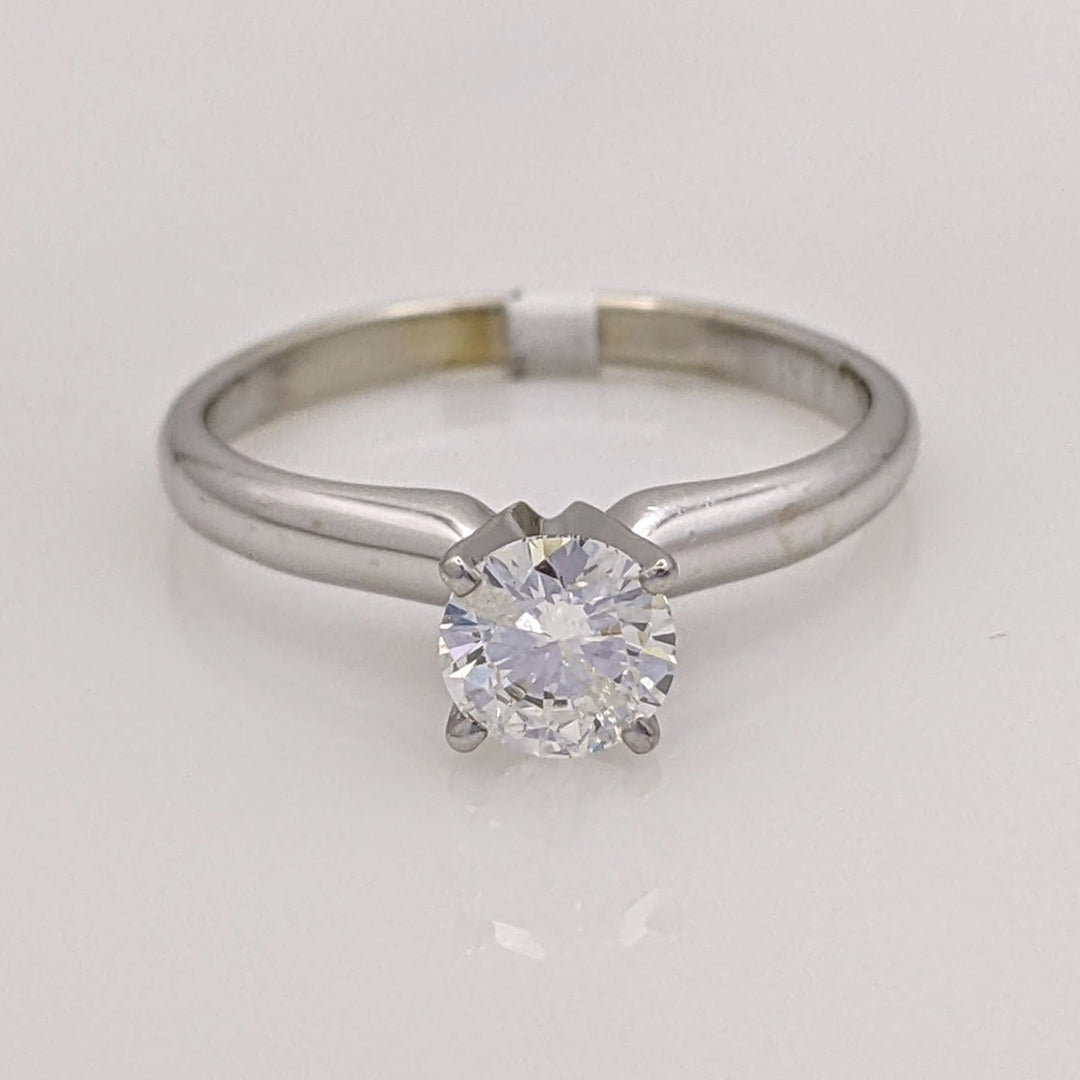 14K WHITE .48 CARAT TOTAL I1 G DIAMOND ROUND SOLITAIRE ESTATE RING 2.1 GRAMS