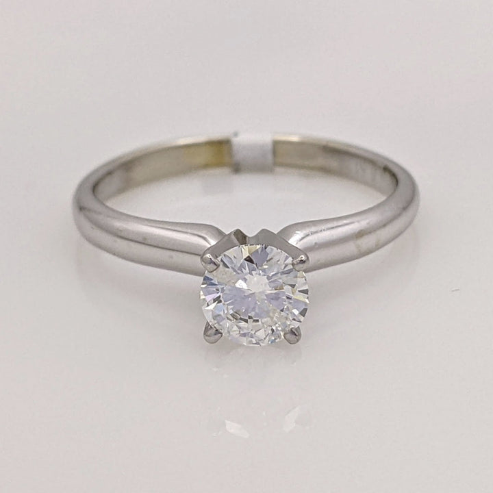 14K WHITE .48 CARAT TOTAL I1 G DIAMOND ROUND SOLITAIRE ESTATE RING 2.1 GRAMS