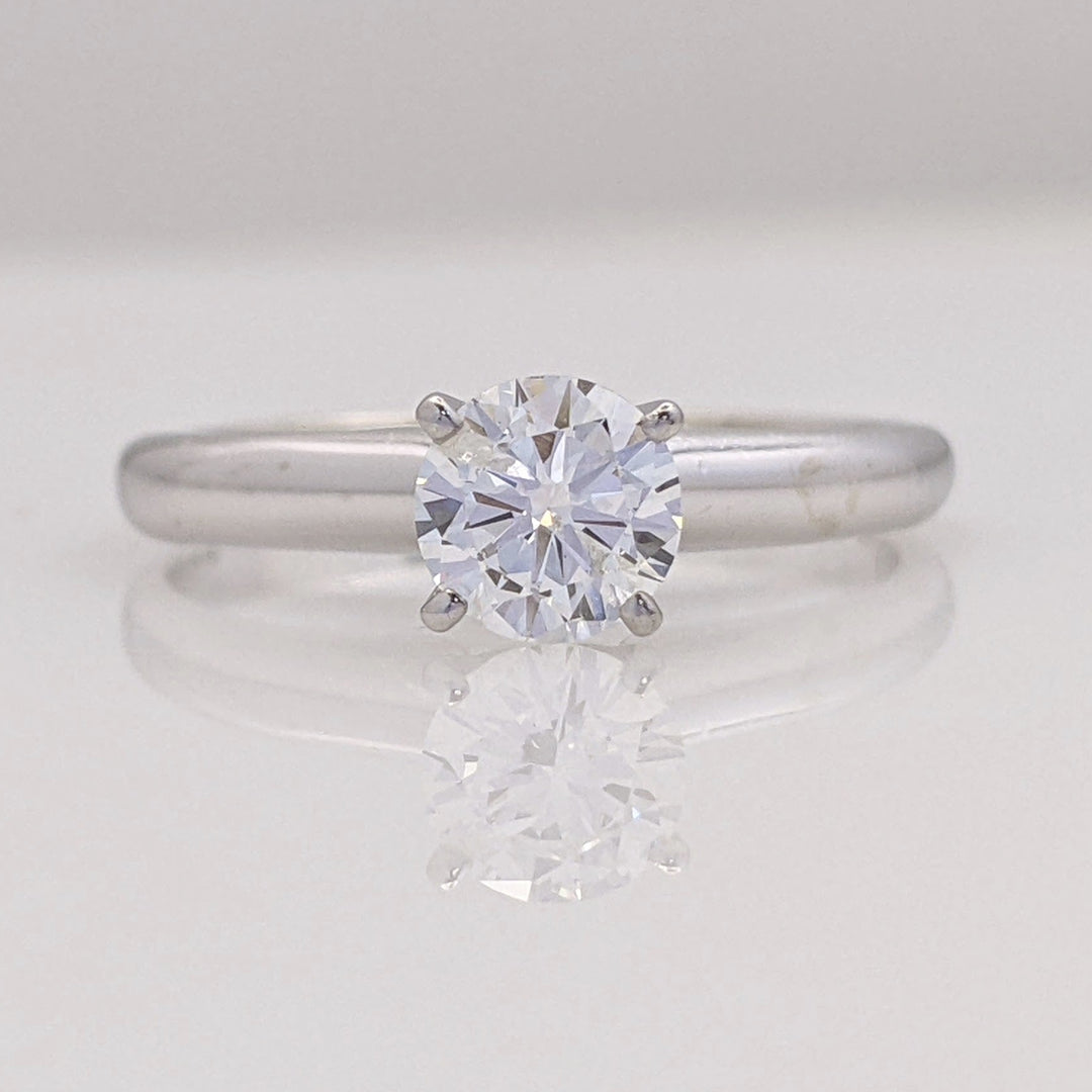 14K WHITE .48 CARAT TOTAL I1 G DIAMOND ROUND SOLITAIRE ESTATE RING 2.1 GRAMS