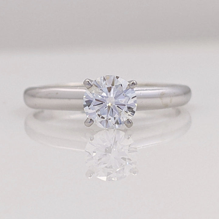 14K WHITE .48 CARAT TOTAL I1 G DIAMOND ROUND SOLITAIRE ESTATE RING 2.1 GRAMS