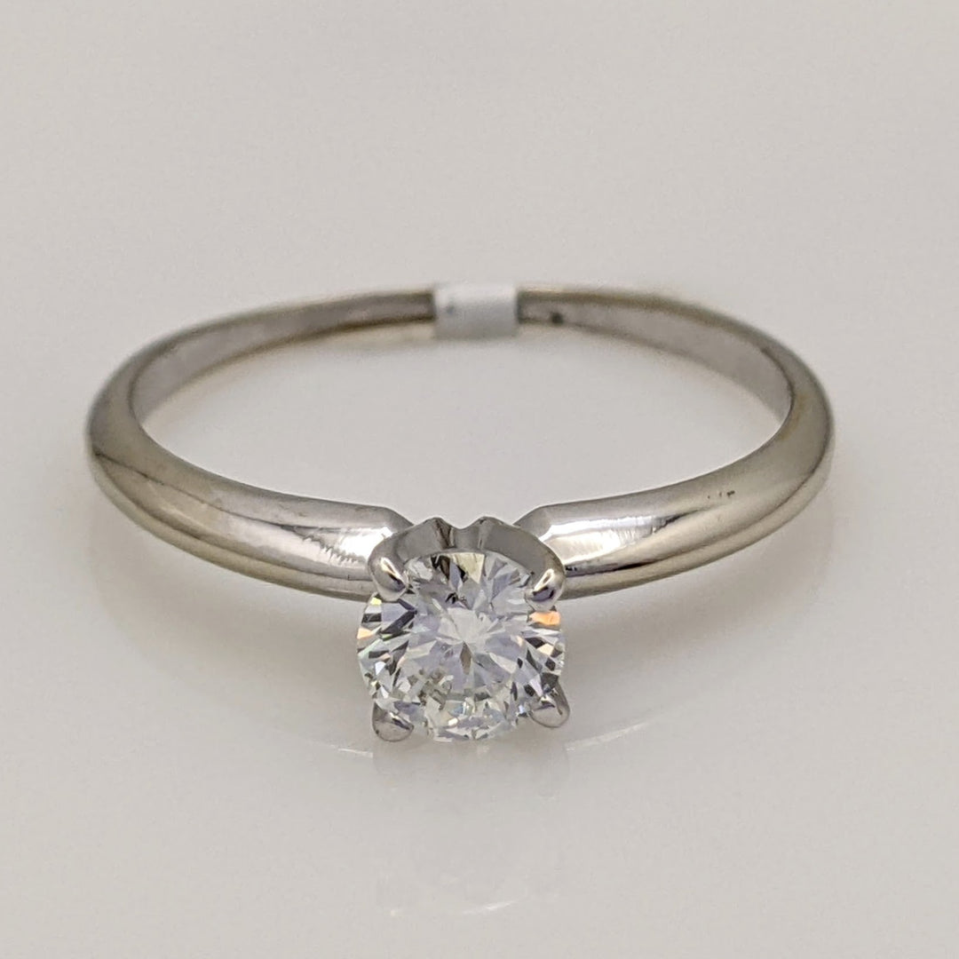 14K WHITE .40 CARAT TOTAL WEIGHT SI1 H DIAMOND ROUND 4-PRONG SOLITAIRE ESTATE RING 1.9 GRAMS