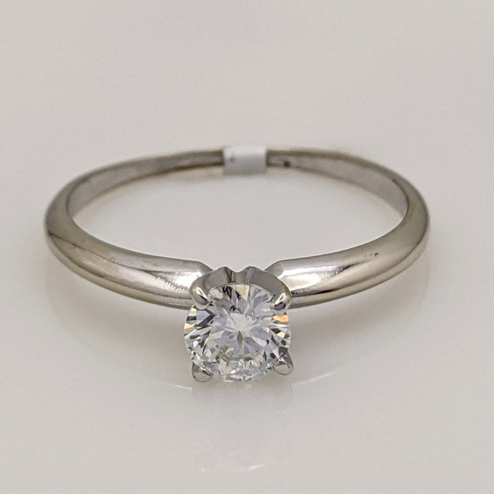 14K WHITE .40 CARAT TOTAL WEIGHT SI1 H DIAMOND ROUND 4-PRONG SOLITAIRE ESTATE RING 1.9 GRAMS