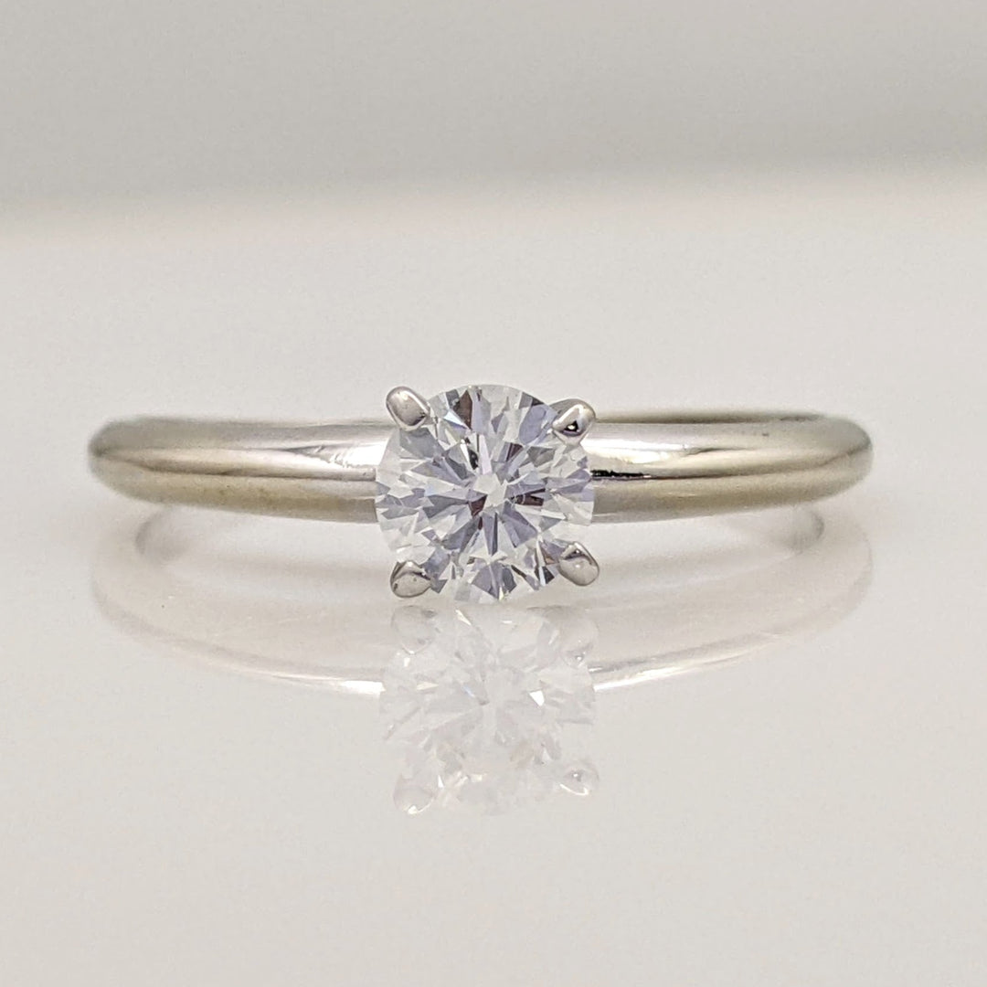 14K WHITE .40 CARAT TOTAL WEIGHT SI1 H DIAMOND ROUND 4-PRONG SOLITAIRE ESTATE RING 1.9 GRAMS