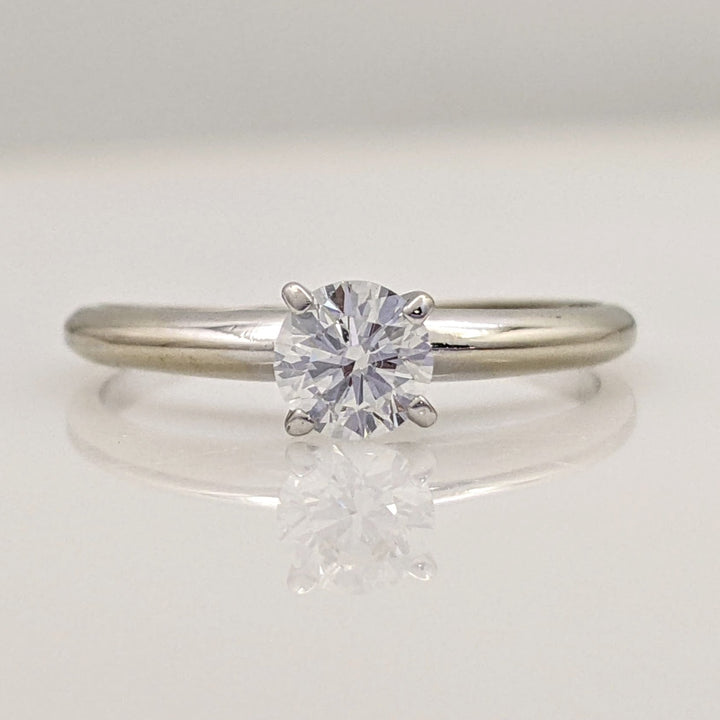 14K WHITE .40 CARAT TOTAL WEIGHT SI1 H DIAMOND ROUND 4-PRONG SOLITAIRE ESTATE RING 1.9 GRAMS