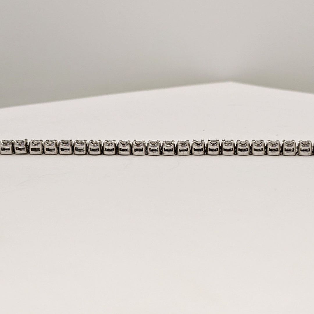 STERLING SILVER DIAMOND ROUND (5) ESTATE BRACELET 11.2 GRAMS