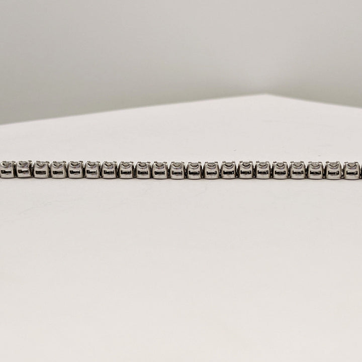 STERLING SILVER DIAMOND ROUND (5) ESTATE BRACELET 11.2 GRAMS