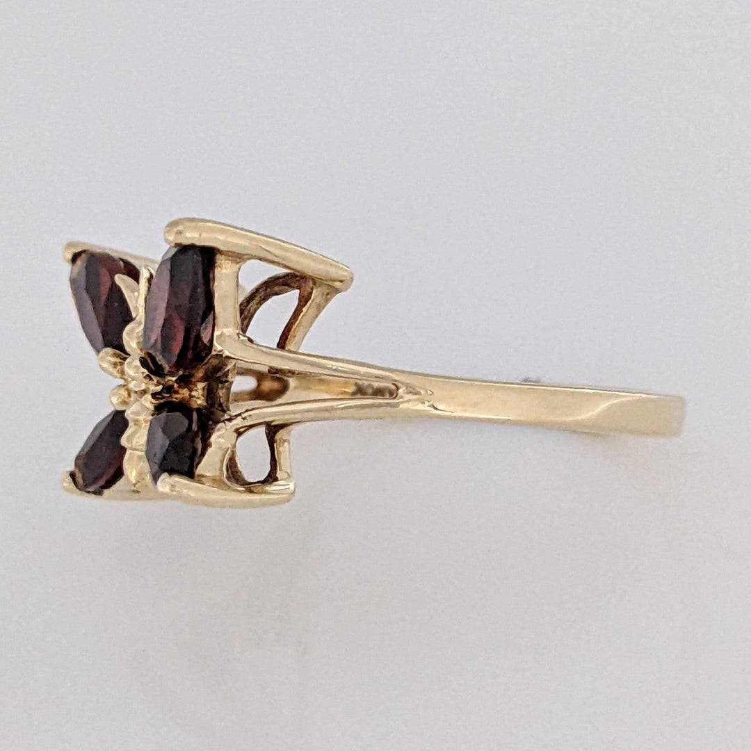 10K GARNET MARQUISE (4) BUTTERFLY ESTATE RING 2.7 GRAMS