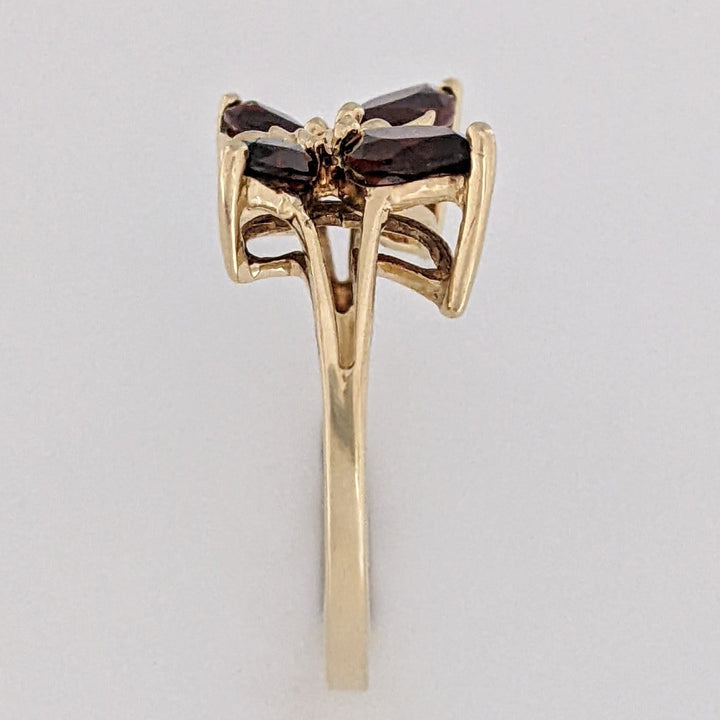 10K GARNET MARQUISE (4) BUTTERFLY ESTATE RING 2.7 GRAMS