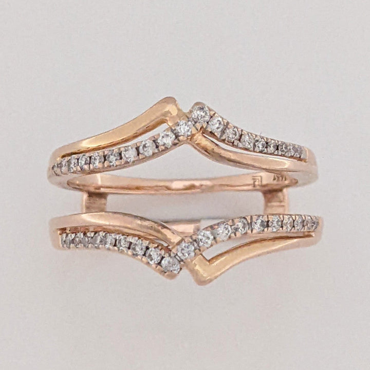 14K ROSE .25 CARAT TOTAL WEIGHT SI H-I DIAMOND ROUND (38) ESTATE RING JACKET 4.5 GRAMS