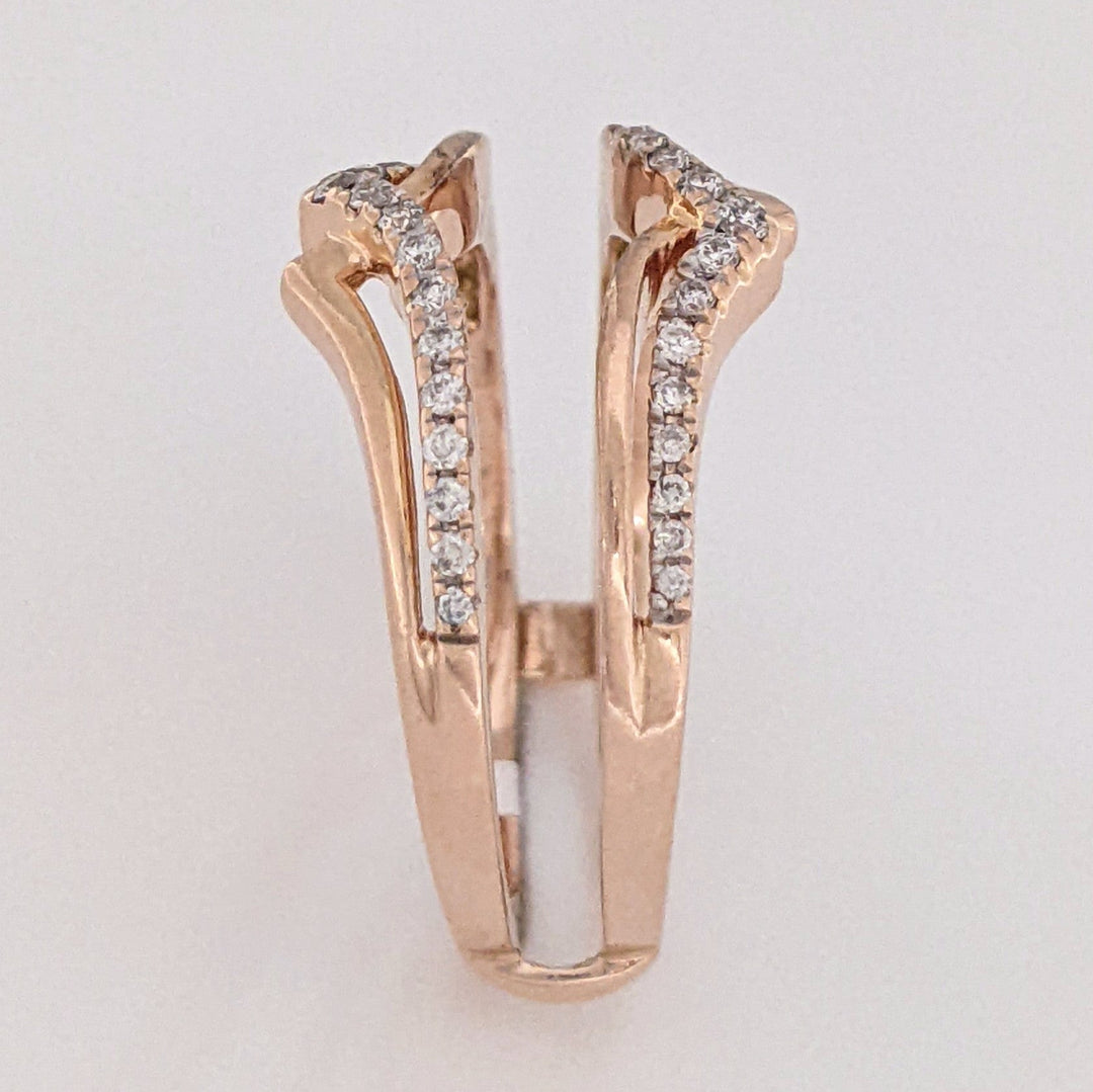 14K ROSE .25 CARAT TOTAL WEIGHT SI H-I DIAMOND ROUND (38) ESTATE RING JACKET 4.5 GRAMS