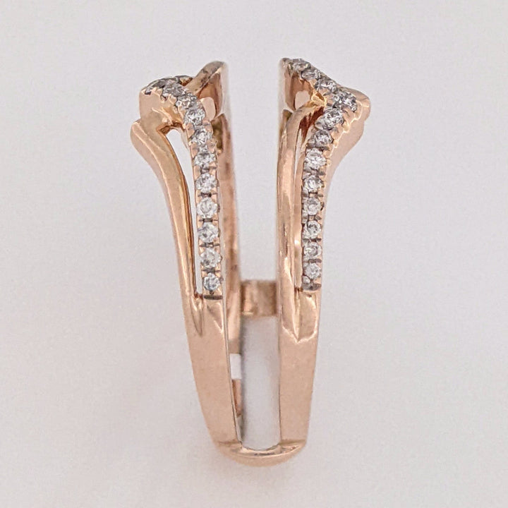 14K ROSE .25 CARAT TOTAL WEIGHT SI H-I DIAMOND ROUND (38) ESTATE RING JACKET 4.5 GRAMS