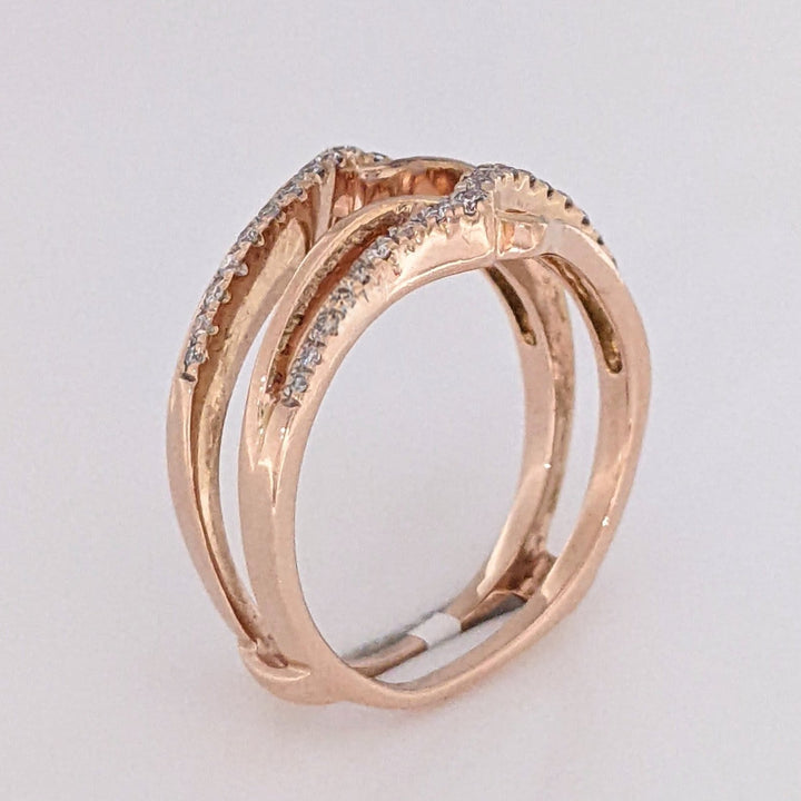 14K ROSE .25 CARAT TOTAL WEIGHT SI H-I DIAMOND ROUND (38) ESTATE RING JACKET 4.5 GRAMS