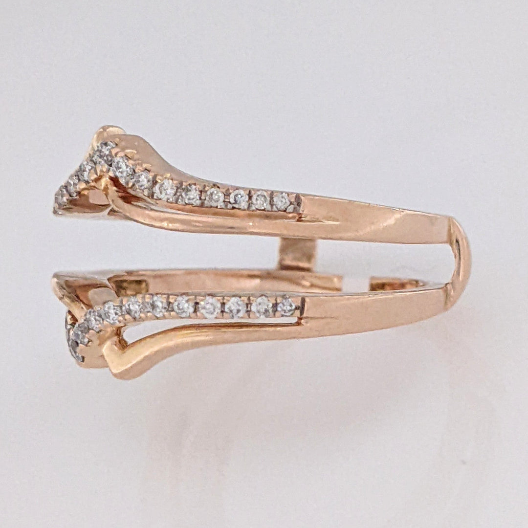 14K ROSE .25 CARAT TOTAL WEIGHT SI H-I DIAMOND ROUND (38) ESTATE RING JACKET 4.5 GRAMS