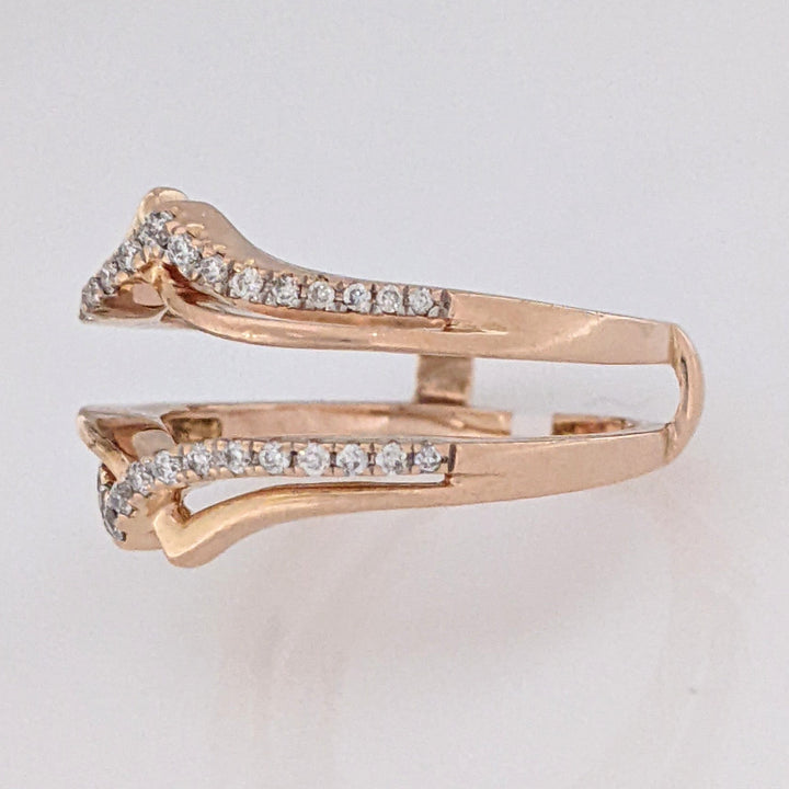 14K ROSE .25 CARAT TOTAL WEIGHT SI H-I DIAMOND ROUND (38) ESTATE RING JACKET 4.5 GRAMS