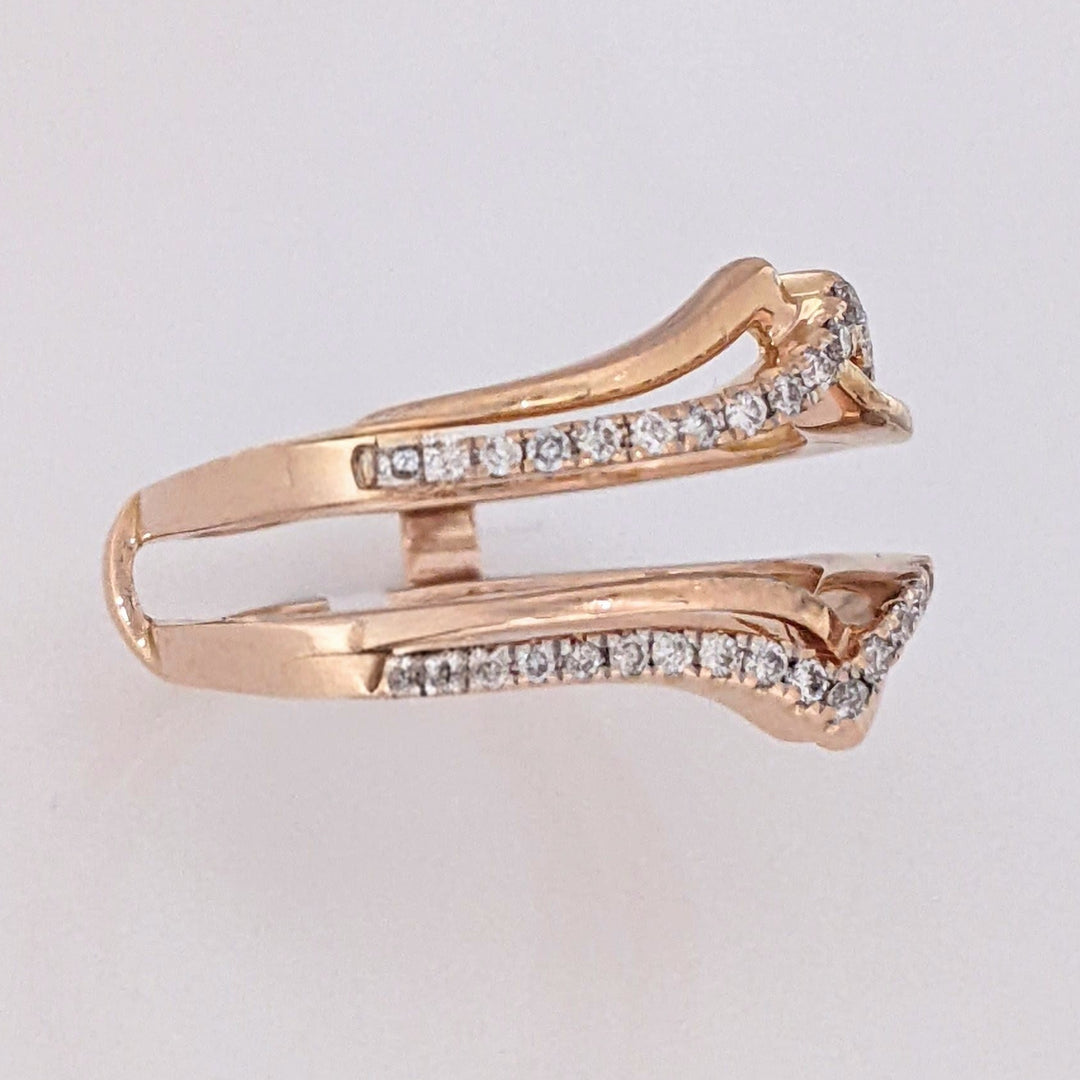 14K ROSE .25 CARAT TOTAL WEIGHT SI H-I DIAMOND ROUND (38) ESTATE RING JACKET 4.5 GRAMS