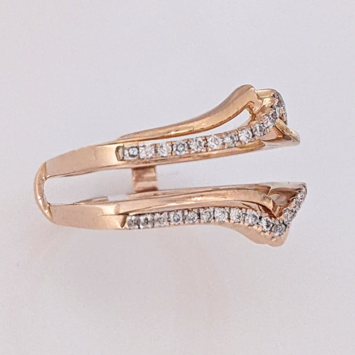 14K ROSE .25 CARAT TOTAL WEIGHT SI H-I DIAMOND ROUND (38) ESTATE RING JACKET 4.5 GRAMS