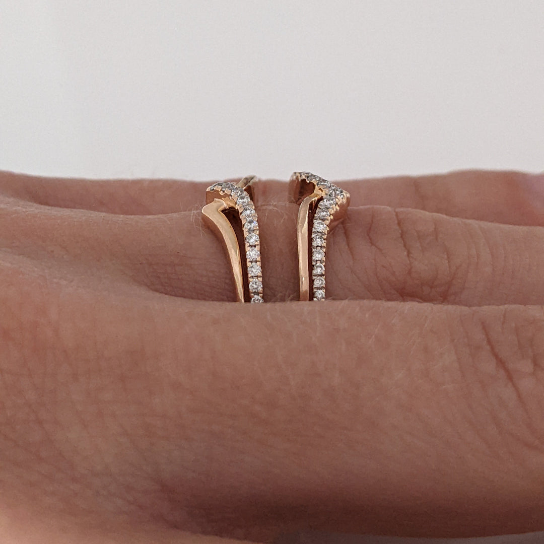 14K ROSE .25 CARAT TOTAL WEIGHT SI H-I DIAMOND ROUND (38) ESTATE RING JACKET 4.5 GRAMS