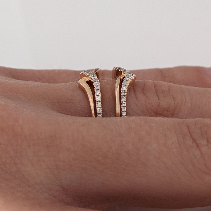 14K ROSE .25 CARAT TOTAL WEIGHT SI H-I DIAMOND ROUND (38) ESTATE RING JACKET 4.5 GRAMS