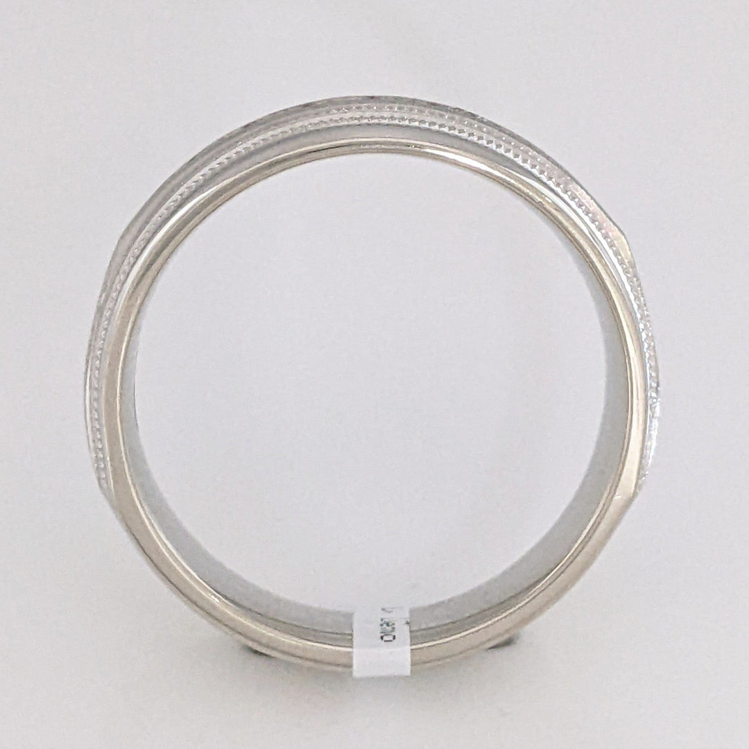 14K WHITE .48 CARAT TOTAL WEIGHT SI1 I DIAMOND ROUND (8) MILGRAIN DESIGN ESTATE BAND 9.3 GRAMS