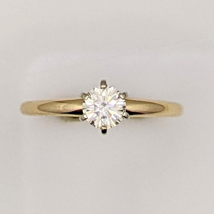 14K .47 CARAT TOTAL I1 J DIAMOND ROUND SOLITAIRE ESTATE RING 2.1 GRAMS