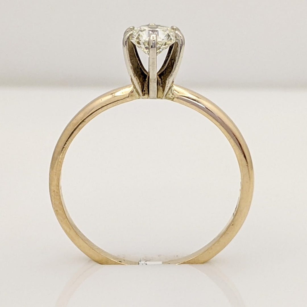 14K .47 CARAT TOTAL I1 J DIAMOND ROUND SOLITAIRE ESTATE RING 2.1 GRAMS