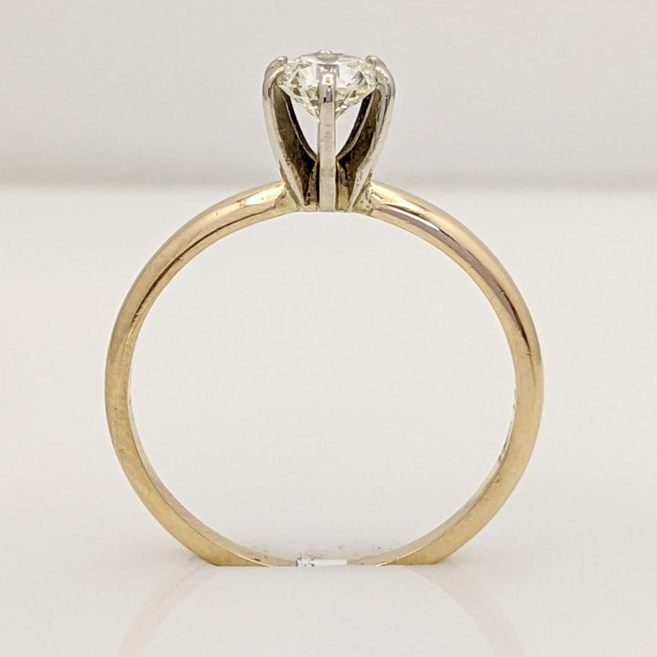 14K .47 CARAT TOTAL I1 J DIAMOND ROUND SOLITAIRE ESTATE RING 2.1 GRAMS