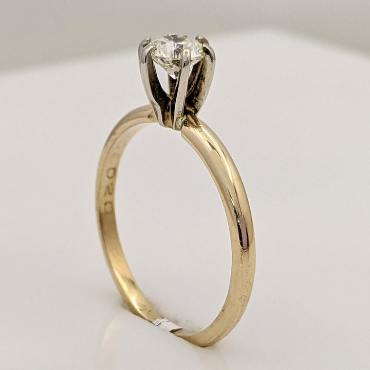 14K .47 CARAT TOTAL I1 J DIAMOND ROUND SOLITAIRE ESTATE RING 2.1 GRAMS