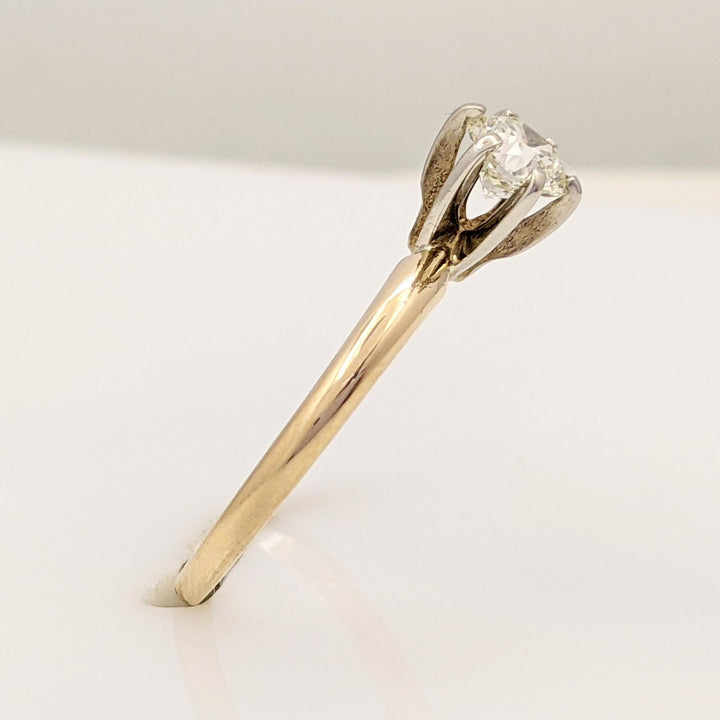 14K .47 CARAT TOTAL I1 J DIAMOND ROUND SOLITAIRE ESTATE RING 2.1 GRAMS