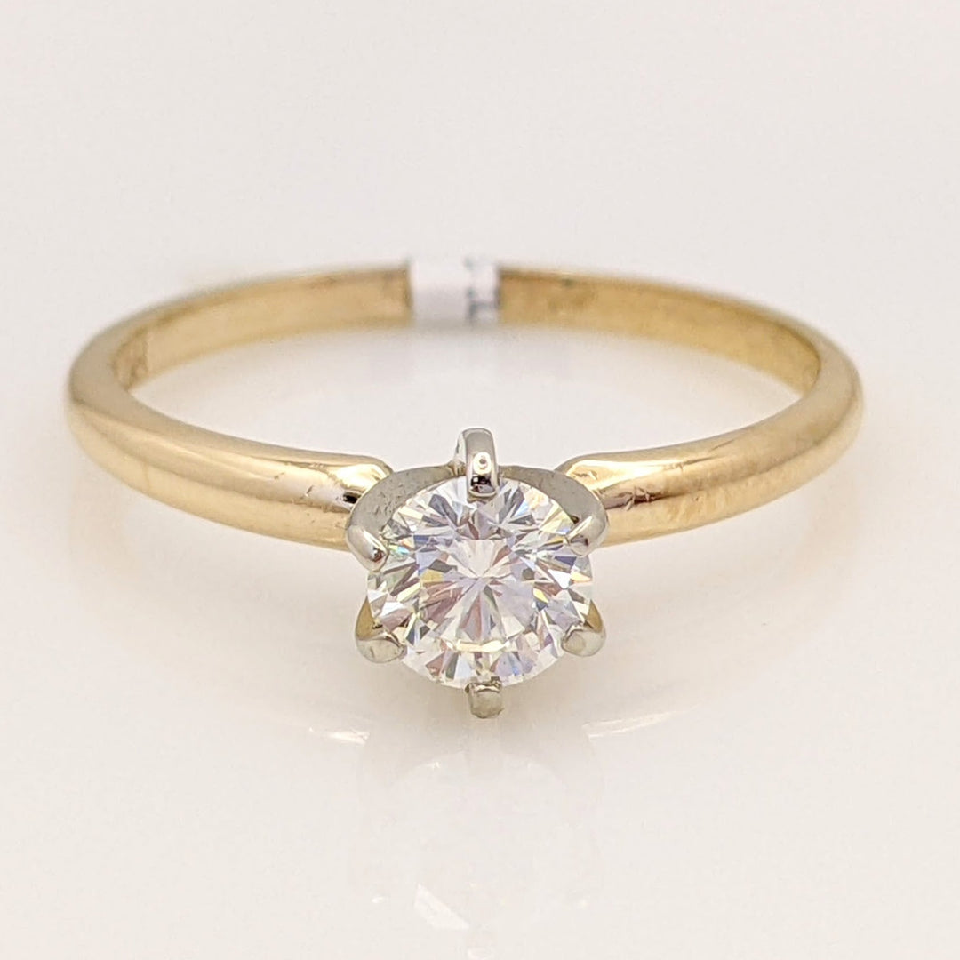 14K .47 CARAT TOTAL I1 J DIAMOND ROUND SOLITAIRE ESTATE RING 2.1 GRAMS