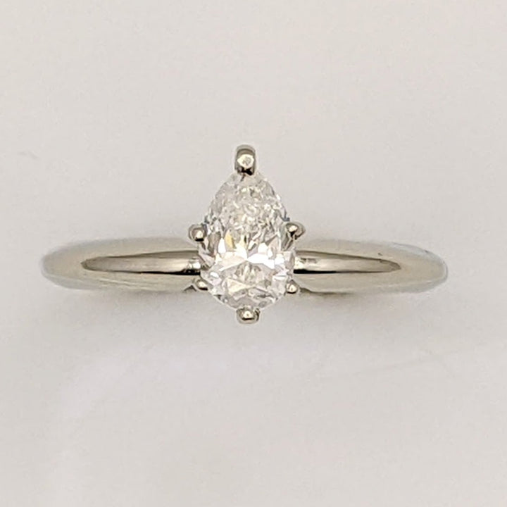 14K WHITE .68 CARAT TOTAL I1 E DIAMOND PEAR ESTATE RING 2.9 GRAMS