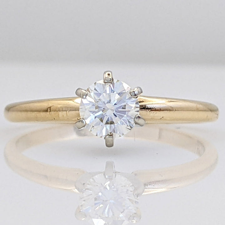 14K .47 CARAT TOTAL I1 J DIAMOND ROUND SOLITAIRE ESTATE RING 2.1 GRAMS