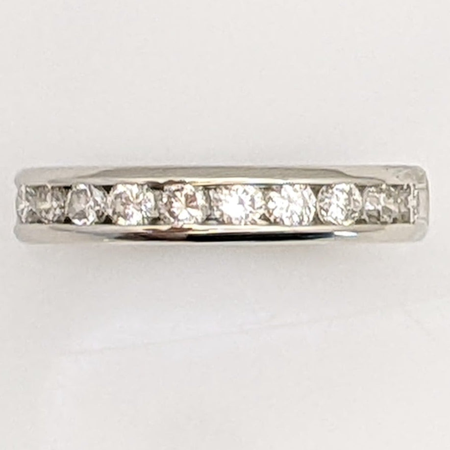 14K WHITE .50 CARAT TOTAL WEIGHT SI1 K DIAMOND ROUND (10) ESTATE CHANNEL BAND 3.0 GRAMS