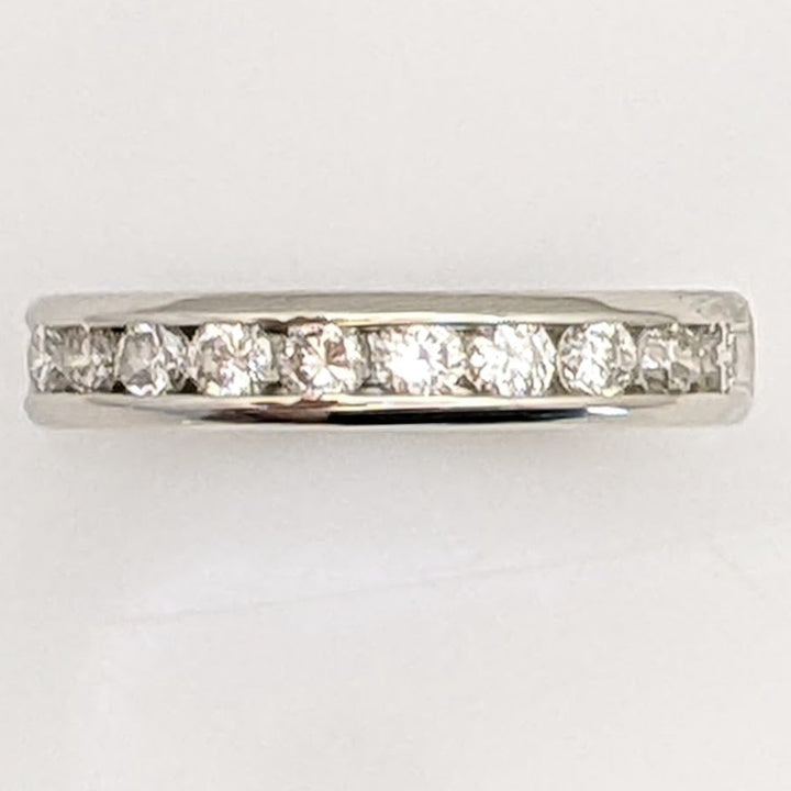 14K WHITE .50 CARAT TOTAL WEIGHT SI1 K DIAMOND ROUND (10) ESTATE CHANNEL BAND 3.0 GRAMS
