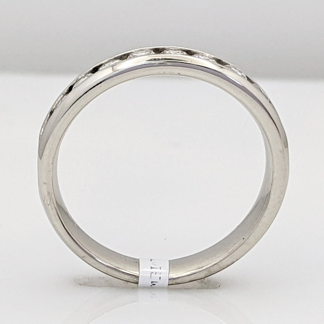 14K WHITE .50 CARAT TOTAL WEIGHT SI1 K DIAMOND ROUND (10) ESTATE CHANNEL BAND 3.0 GRAMS