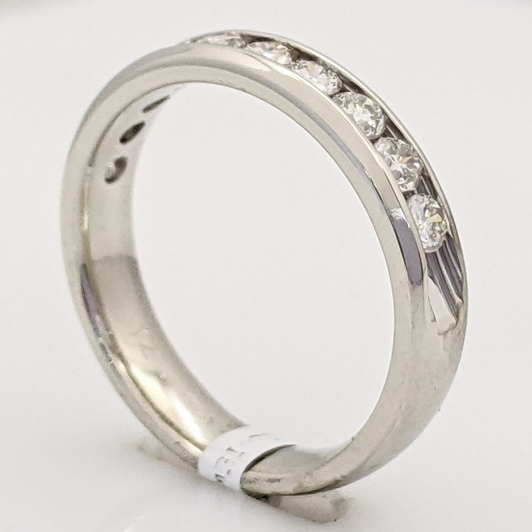 14K WHITE .50 CARAT TOTAL WEIGHT SI1 K DIAMOND ROUND (10) ESTATE CHANNEL BAND 3.0 GRAMS