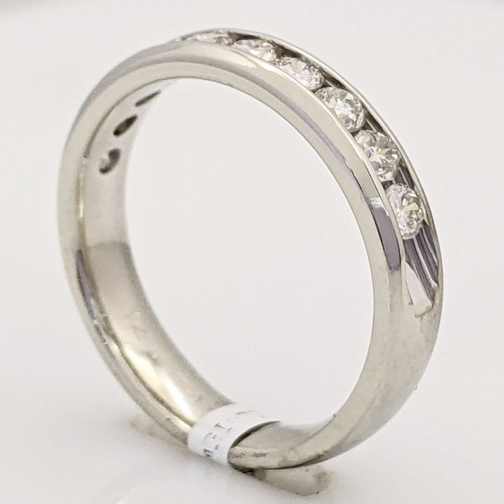 14K WHITE .50 CARAT TOTAL WEIGHT SI1 K DIAMOND ROUND (10) ESTATE CHANNEL BAND 3.0 GRAMS