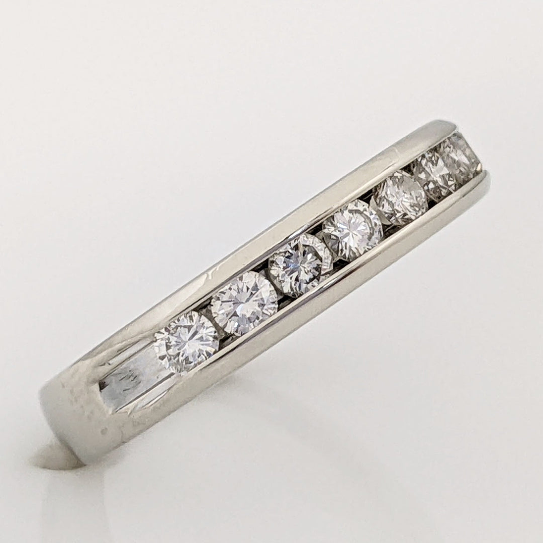 14K WHITE .50 CARAT TOTAL WEIGHT SI1 K DIAMOND ROUND (10) ESTATE CHANNEL BAND 3.0 GRAMS