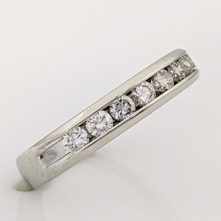 14K WHITE .50 CARAT TOTAL WEIGHT SI1 K DIAMOND ROUND (10) ESTATE CHANNEL BAND 3.0 GRAMS