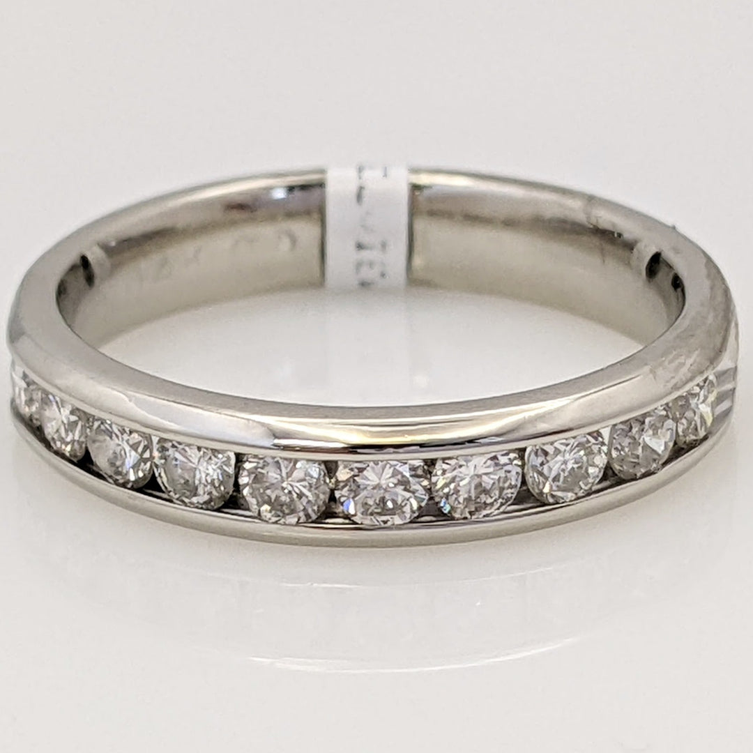 14K WHITE .50 CARAT TOTAL WEIGHT SI1 K DIAMOND ROUND (10) ESTATE CHANNEL BAND 3.0 GRAMS