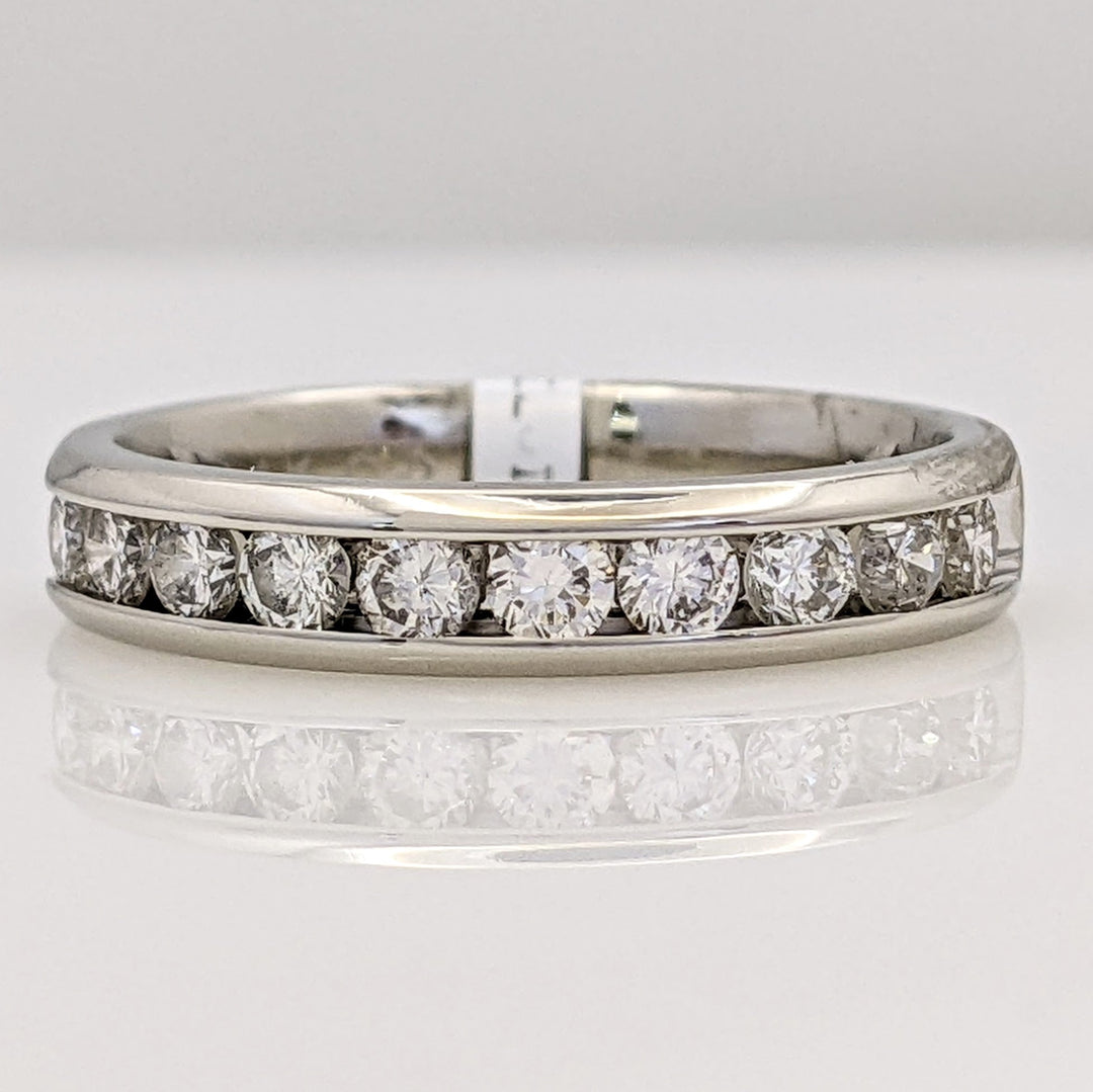 14K WHITE .50 CARAT TOTAL WEIGHT SI1 K DIAMOND ROUND (10) ESTATE CHANNEL BAND 3.0 GRAMS